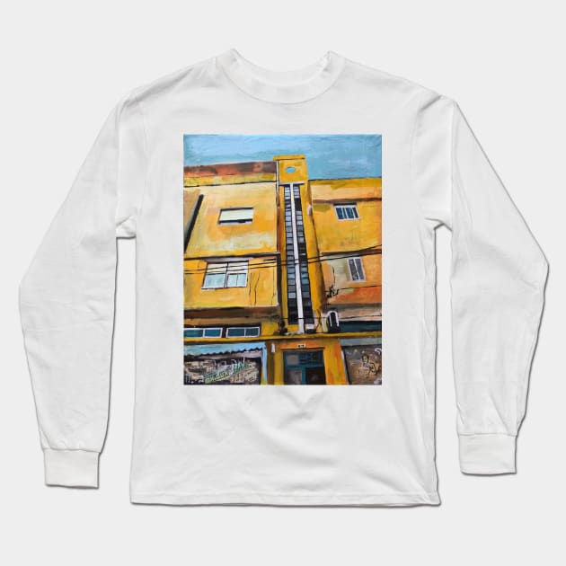 Tel Aviv, Yellow 1930s Apartments Long Sleeve T-Shirt by golan22may